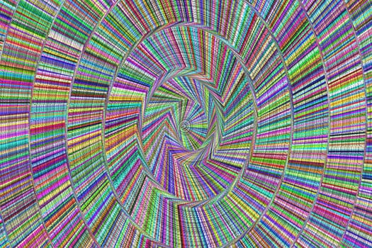 Woven spiral pattern in pastel colors strongly structured..