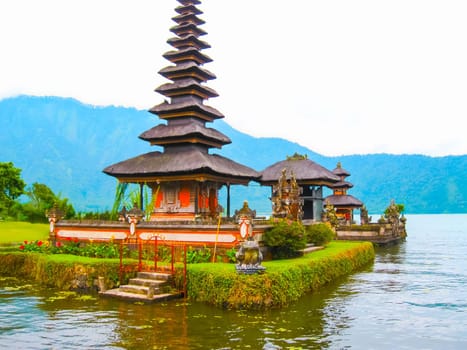 Pura Ulan Danu Beratan Water Temple in Bali, Indonesia.