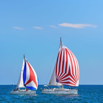 VARNA, BULGARIA - September 30, 2016: Yacht Regatta Pro-Am Race along the Bulgarian Black Sea Coast