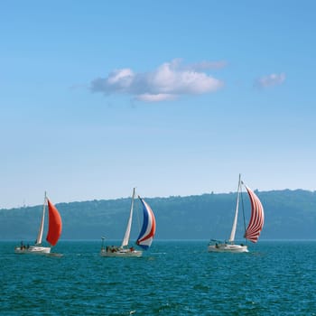 VARNA, BULGARIA - September 30, 2016: Yacht Regatta Pro-Am Race along the Bulgarian Black Sea Coast