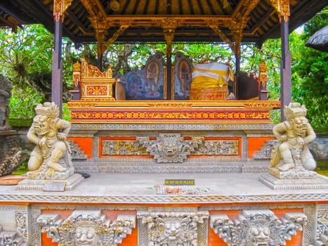 Batuan, Bali, Indonesia - December 28, 2008: The Puseh Batuan Temple at Bali Indonesia