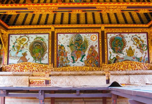 Batuan, Bali, Indonesia - December 28, 2008: The Puseh Batuan Temple at Bali Indonesia