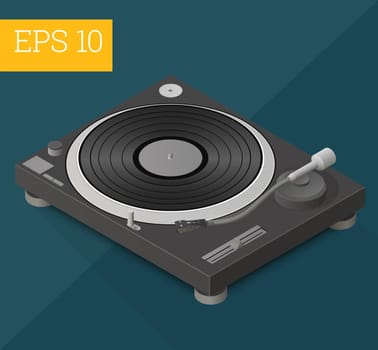 dj turntable eps10 vector illustration. deejaying gadget