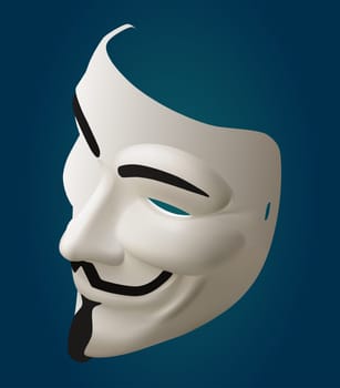 mysterious hacker mask eps10 vector 3d illustration