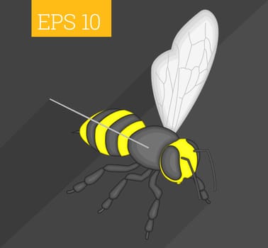 bee eps10 vector 3d illustration. honeybee insect