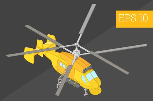 helicopter eps10 vector illustration. helicopter transport flat