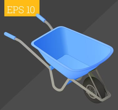 wheelbarrow cart eps10 vector illustration. empty barrow
