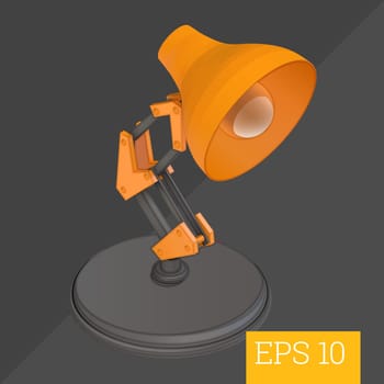 lamp eps10 vector 3d illustration. adjustable desklamp