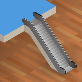 escalator eps10 vector illustration. stairway mechanism. staircase