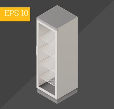 refrigerator eps10 vector 3d illustration. beverage chiller