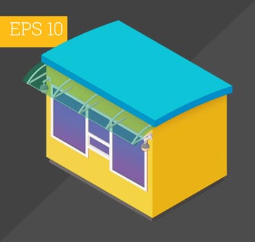 kiosk eps10 vector illustration. micro business vendor counter.