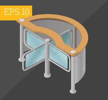 tourniquet eps10 vector illustration. gate turnstile barrier
