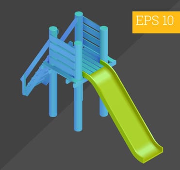 child slider eps10 vector illustration. outdoor colorful playground element