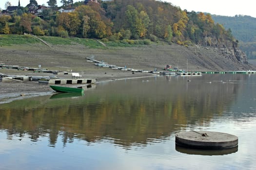 The dry marina on the Scheid peninsula in the Edersee