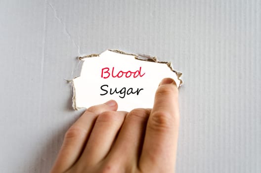 Blood sugar text concept isolated over white background