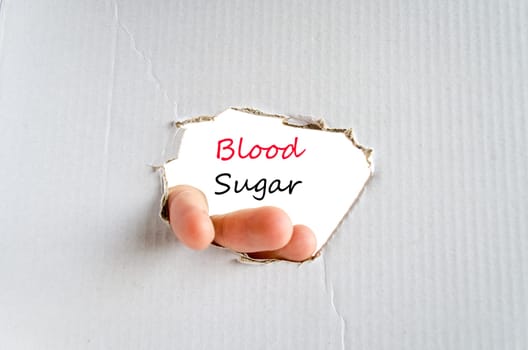Blood sugar text concept isolated over white background
