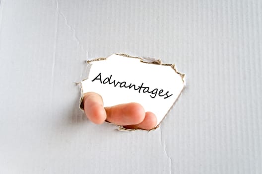 Advantages text concept isolated over white background