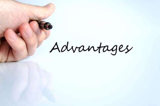 Advantages text concept isolated over white background