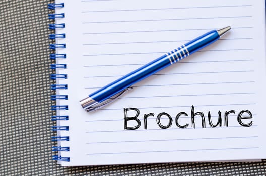 Brochure text concept write on notebook