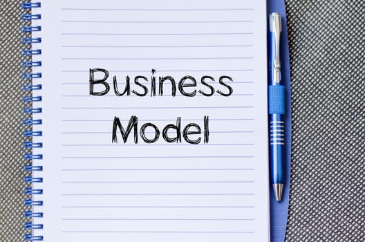 Business model text concept write on notebook