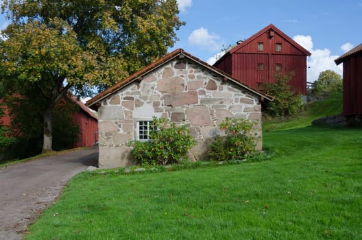 Old magasin a house of stone at Nordens ark
