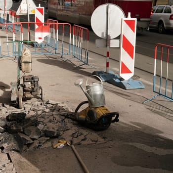 Construction site in downtown Prague