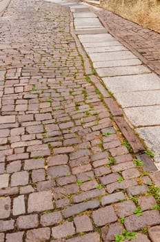 Fornatal-filling views of a cobbled alley in Merano / South Tyrol-