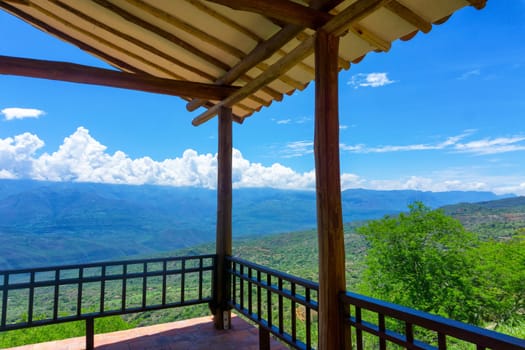 Covered viewpoint on the outskirts of Barichara, Colombia