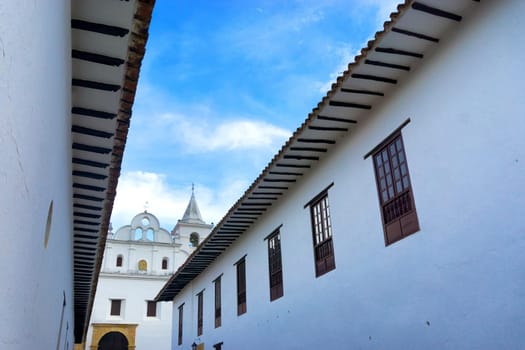 Church and colonial architecture in Villa de Leyva, Colombia