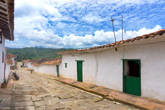 Old colonial architecture in Barichara, Colombia