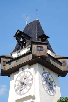 City of Graz Clock Tower Tower Graz Clock Styria City Austria Austria Tourism Provincial Capital Schloßberg Landmark Rose Garden Fire Bell Poor Sinner Bell Rag Bell