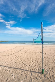 Beach volleyball,field on the beach of the Baltic Sea