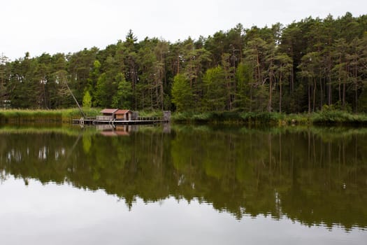 View of reflections on the Fie' lake