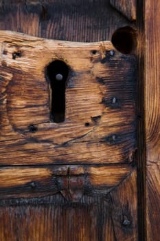 View of a particular of a wooden door