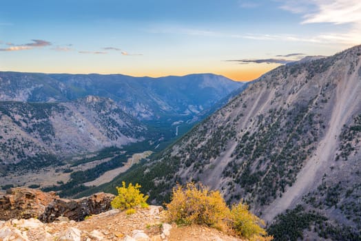 Sunrise view in the Beartooth Mountains outside Red Lodge, Montana