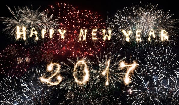celebration of the new year 2017 - fireworks