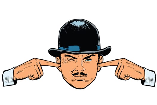 Retro European sleuth spy or detective, pop art vector