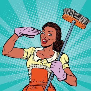 Cleaning staff. Cleaning supplies and household equipment tools, pop art retro comic book vector illustration. Service home cleaning