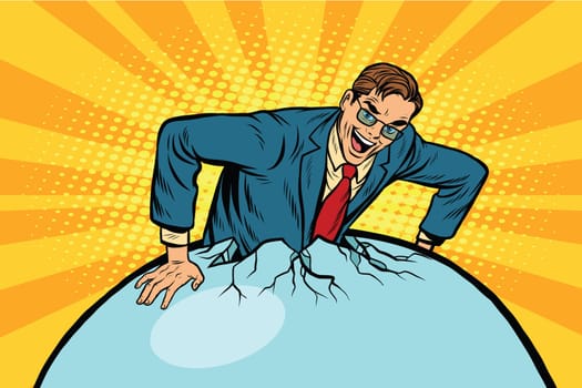 joyous male hatch from eggs pop art retro vector