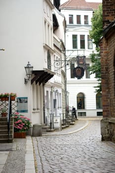 Berlin,Germany - June 21,2016: The Gotthold Ebrahim Lessing exhibition in a listed old building of the Nikolaiviertel on June 21,2016 in Berlin.