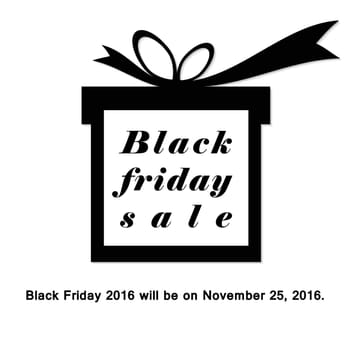 Black friday sale background. Gift icon. Vector illustration