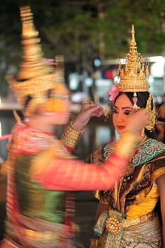 a traditional dance group in a park in the city of chiang mai in the north of Thailand in Southeastasia. ...