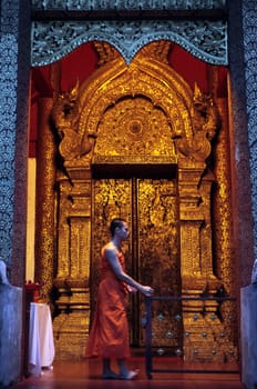 the Wat Phra Sing Temple in the city of chiang mai in the north of Thailand in Southeastasia. ...