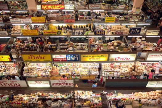 the food shops at the Talat Warorot in the city of chiang mai in the north of Thailand in Southeastasia. ...