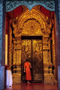 the Wat Phra Sing Temple in the city of chiang mai in the north of Thailand in Southeastasia. ...
