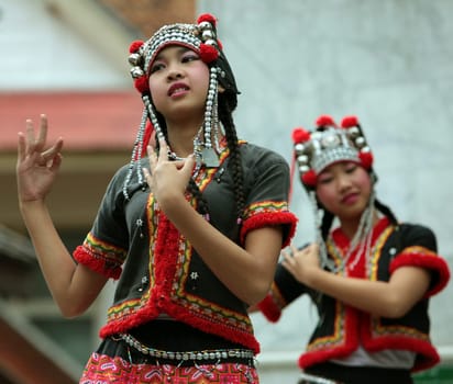 traditional Thai Dance of Aka Women at the Wat Phra That Doi Suthep Temple in the city of chiang mai in the north of Thailand in Southeastasia. ...