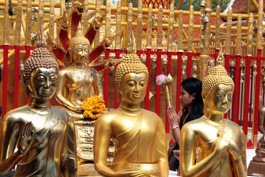 the Wat Phra That Doi Suthep Temple in the city of chiang mai in the north of Thailand in Southeastasia. ...