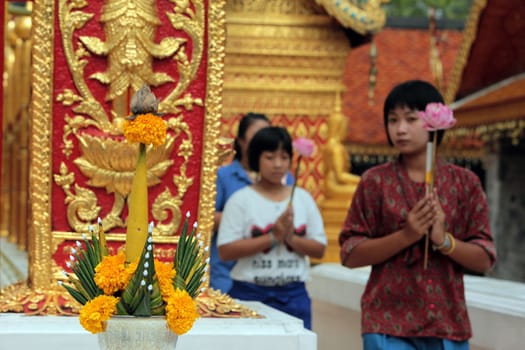 the Wat Phra That Doi Suthep Temple in the city of chiang mai in the north of Thailand in Southeastasia. ...
