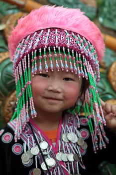a young Aka Boy at the Wat Phra That Doi Suthep Temple in the city of chiang mai in the north of Thailand in Southeastasia. ...