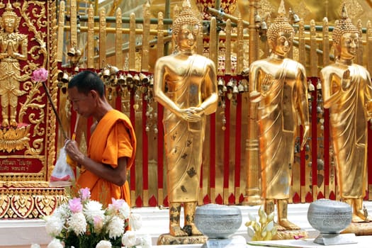 the Wat Phra That Doi Suthep Temple in the city of chiang mai in the north of Thailand in Southeastasia. ...